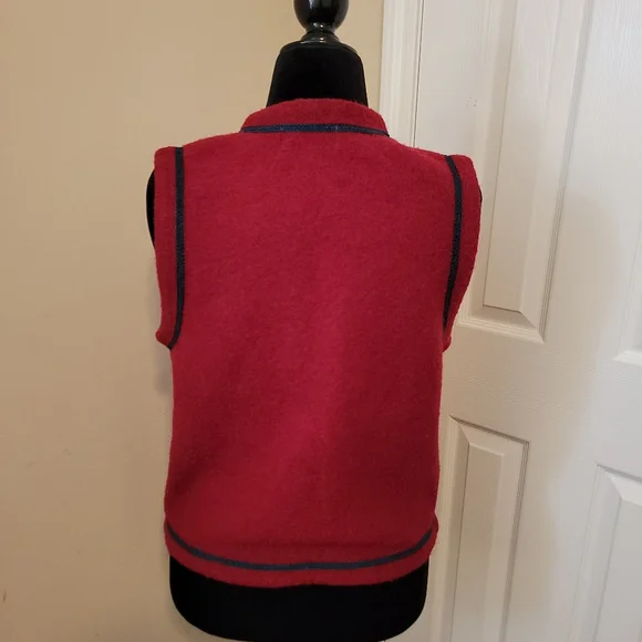 Alfred Dunner Vintage Wool Brick Red Embroidered Floral Paisley & Vest Size S - Picture 3 of 6